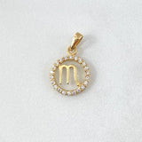 Dije Signo Escorpio 1gr / 2cm / Circones Blancos Oro Amarillo 18K