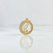 Dije Virgen Maria Medalla 1.65gr / 2.2cm / Circones Blancos Oro Amarillo 18K