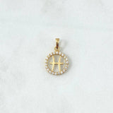 Pendant Pisces Sign 0.95gr / 2cm / White Zircons 18K Yellow Gold