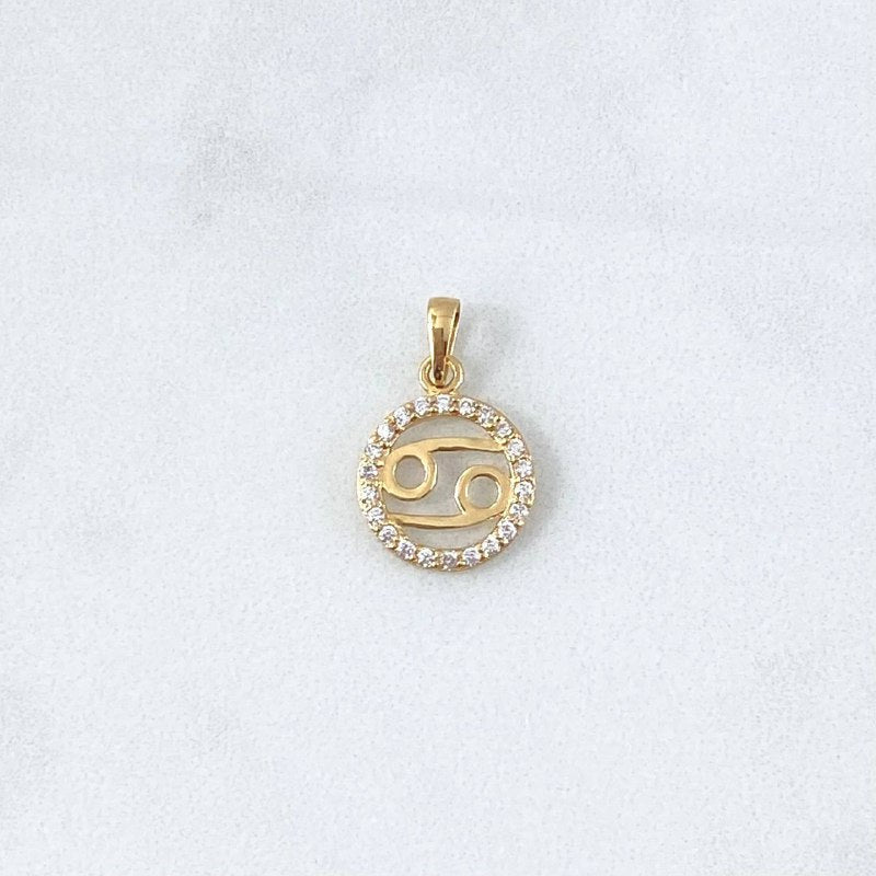 Pendant Cancer Sign 1.05gr / 2cm / White Zirconia 18K Yellow Gold