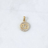 Pendant Cancer Sign 1.05gr / 2cm / White Zirconia 18K Yellow Gold
