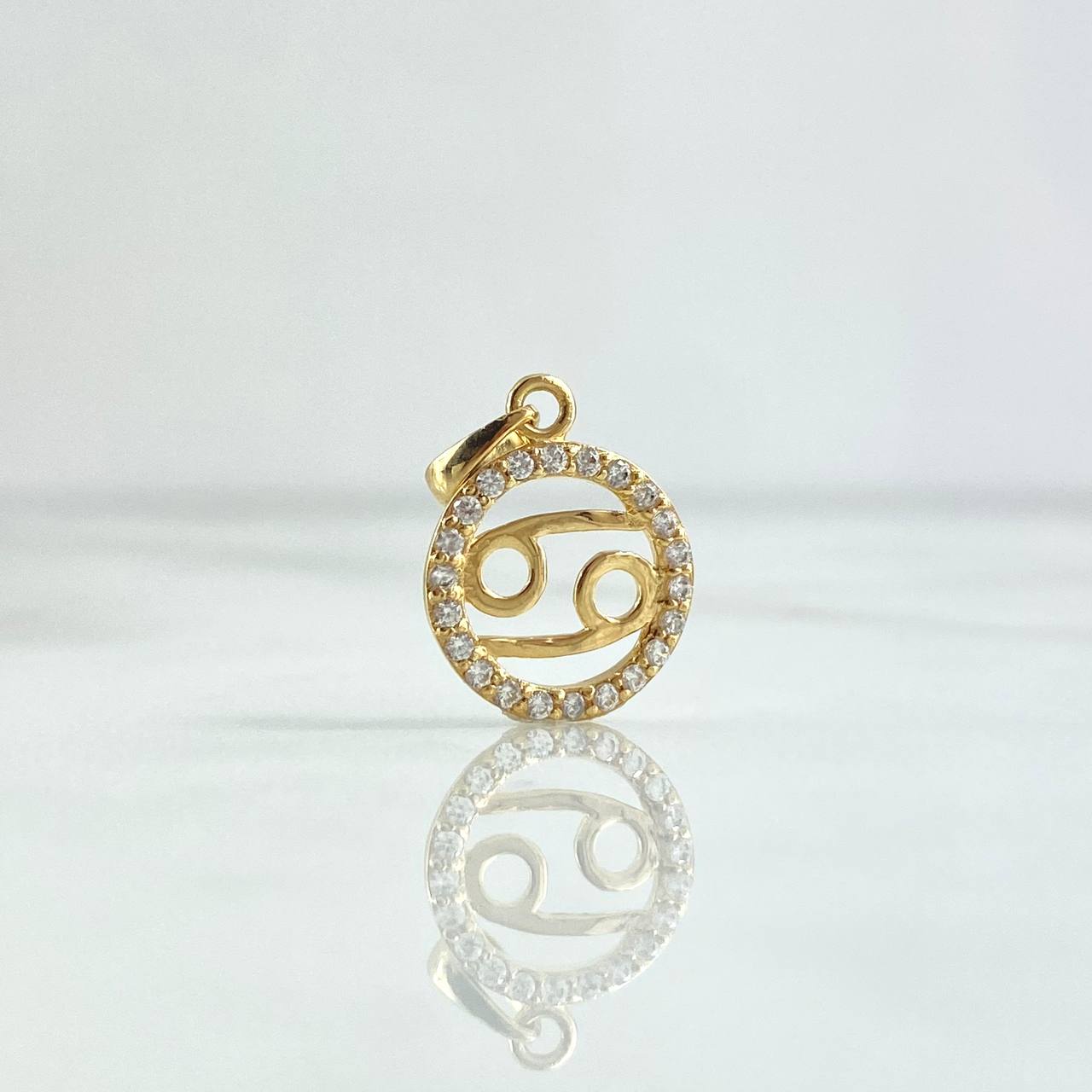 Pendant Cancer Sign 1.05gr / 2cm / White Zirconia 18K Yellow Gold