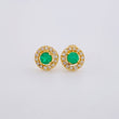 Topos Halo Esmeraldas 36Pts Diamantes 5Pts 1.8 g / in / 7.1 mm Oro Amarillo 18K