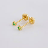 Topos Cuatro Garras Esmeraldas 4Pts 0.6 g / in / 2.2 mm Oro Amarillo 18K