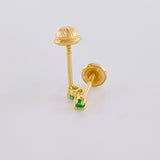 Topos Cuatro Garras Esmeraldas 4Pts 0.6 g / in / 2.2 mm Oro Amarillo 18K