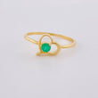 Heart Silhouette Ring with Emeralds 12Pts 1.4 g / T7 18K Yellow Gold