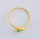 Heart Silhouette Ring with Emeralds 12Pts 1.4 g / T7 18K Yellow Gold