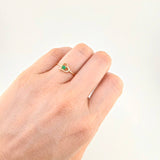 Heart Silhouette Ring with Emeralds 12Pts 1.4 g / T7 18K Yellow Gold