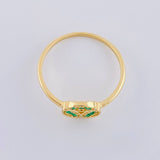 May Flower Ring Emeralds 1Pts 1.45 g / T7 1/2 Yellow Gold 18K