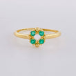 May Flower Ring Emeralds 1Pts 1.45 g / T7 1/2 Yellow Gold 18K