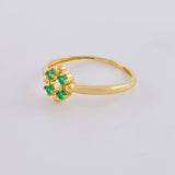 May Flower Ring Emeralds 1Pts 1.45 g / T7 1/2 Yellow Gold 18K