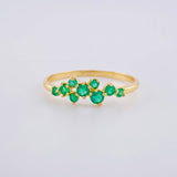 Anillo Verde Encanto Esmeraldas 24Pts 1.3 g / T6 1/2 Oro Amarillo 18K