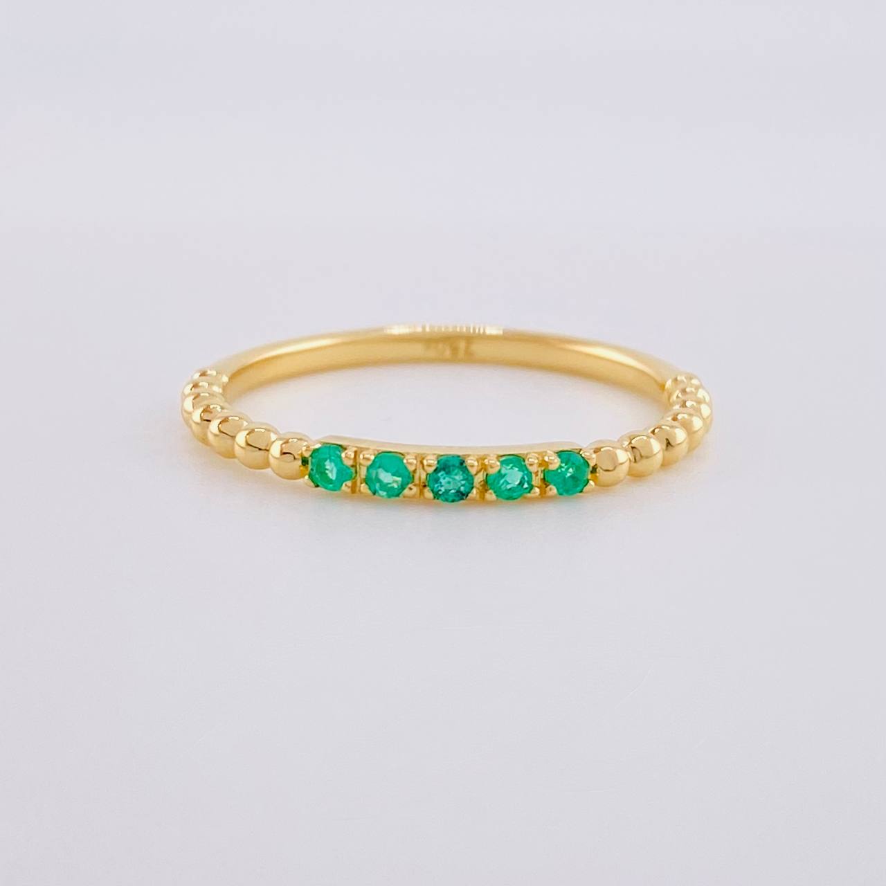 Ring Line Emeralds 10Pts 1.85 g / T8 Yellow Gold 18K