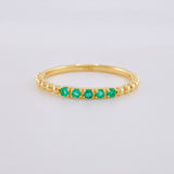 Ring Line Emeralds 10Pts 1.85 g / T8 Yellow Gold 18K