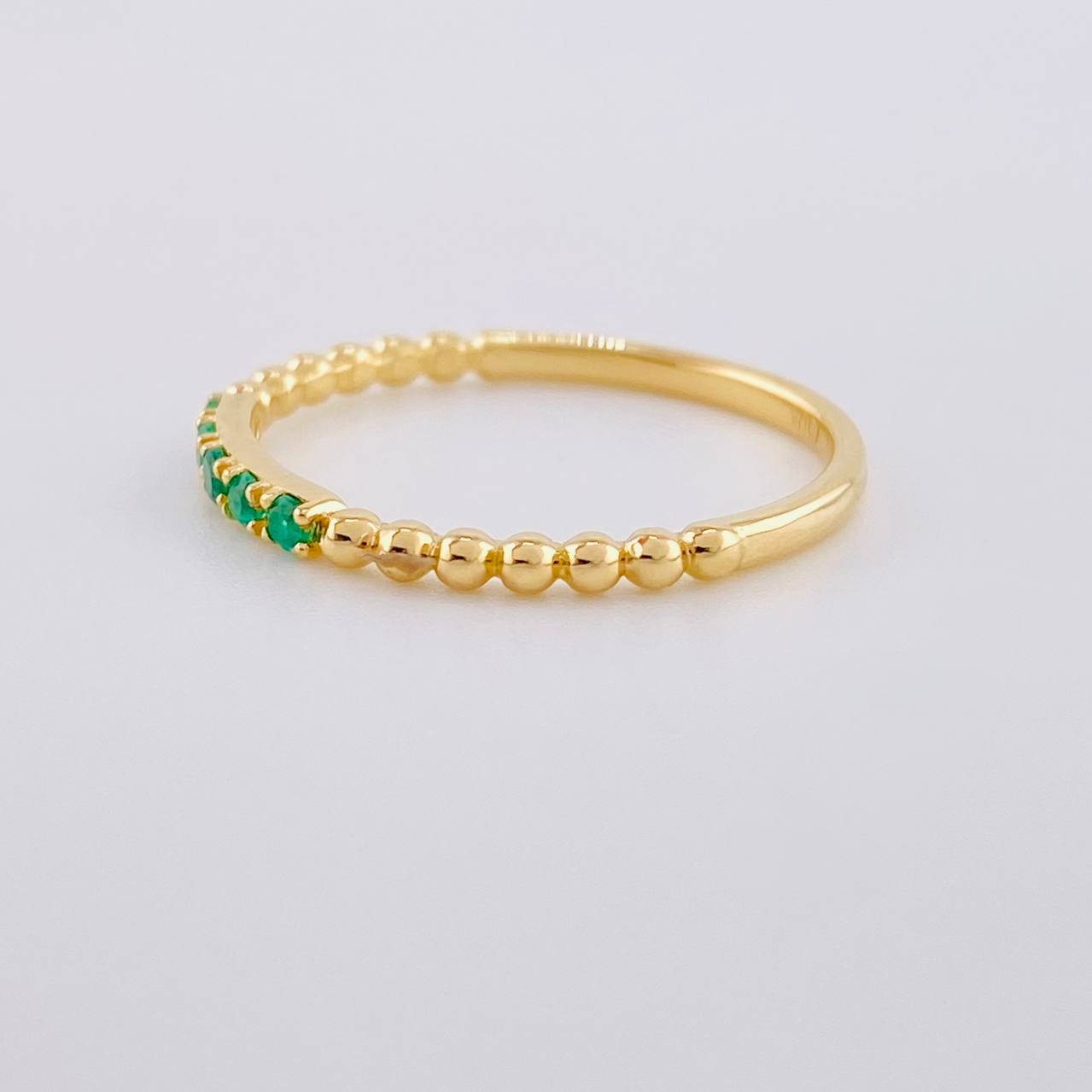 Ring Line Emeralds 10Pts 1.85 g / T8 Yellow Gold 18K
