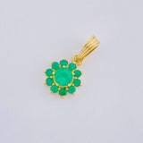Dije Flor Esmeralda 59Pts 1.3 g / 1 in Oro Amarillo 18K