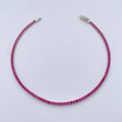 Pulso Tennis 2.55gr / 19.9cm / 0.3mm Circones Fucsias Oro Blanco +4 18K $