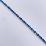 Tennis Bracelet 5.9gr / 7.5in / 1.3mm Blue Zircons White Gold +4 18K &