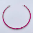Pulso Tennis 5.45gr / 18.9cm / 1.3mm Circones Fucsias Oro Blanco +4 18K &