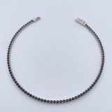 Tennis Bracelet 3.7gr / 18cm / 7.1in / 0.3mm Black Zircons White Gold +4 18K &