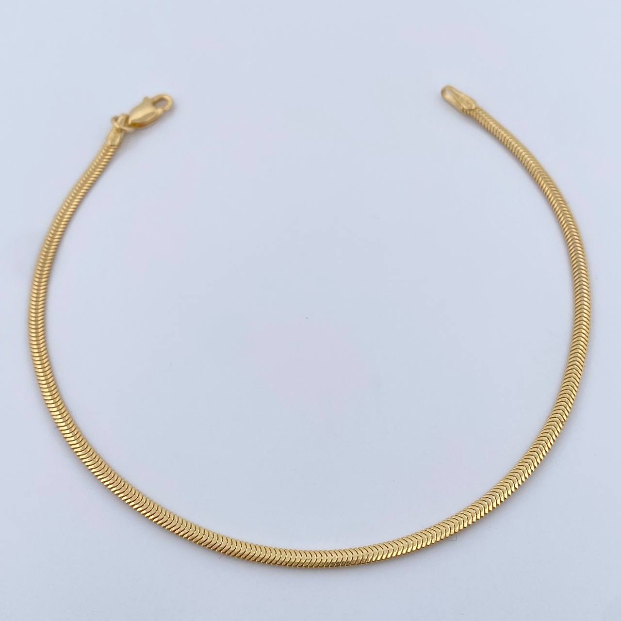Flat Snake Bracelet 2.45gr / 7.6in / 0.6mm 18K Gold +3&