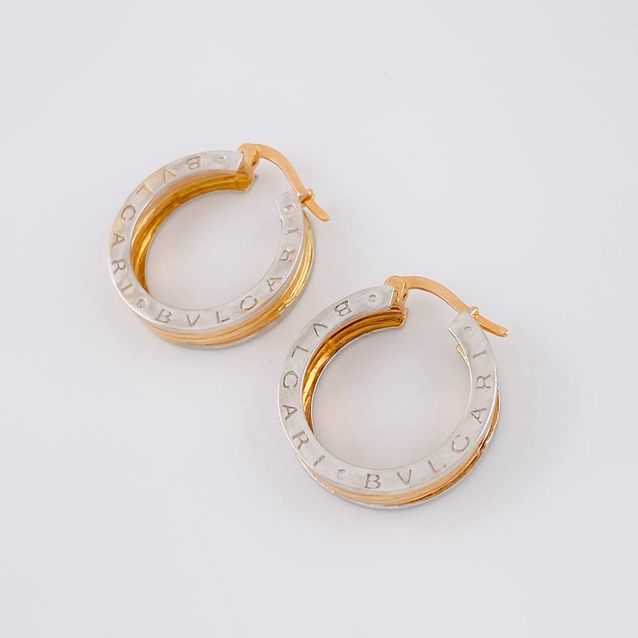 Candongas Bv 9g / 1 in Dos Oros Amarillo Blanco 18K