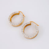 Candongas Bv 9g / 1 in Dos Oros Amarillo Blanco 18K