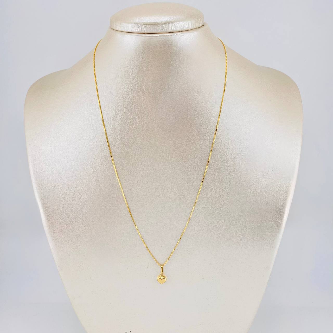 Venetian Chain Set + Heart Pendant / 1.3g / 16 in 18K Yellow Gold