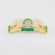 Charm Double Horse Horseshoe 3.9g / 1 1/2 in Two-Tone Yellow White 18K Gold