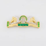 Charm Double Horse Horseshoe 3.9g / 1 1/2 in Two-Tone Yellow White 18K Gold