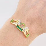 Charm Double Horse Horseshoe 3.9g / 1 1/2 in Two-Tone Yellow White 18K Gold