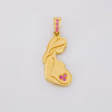 Pendant Pregnant Woman 1.7g / 1 in 18K Yellow Gold