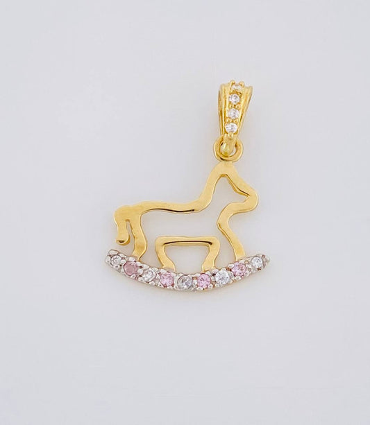 Dije Caballito de Juguete 0.9g / 3/4 in Oro Amarillo 18K