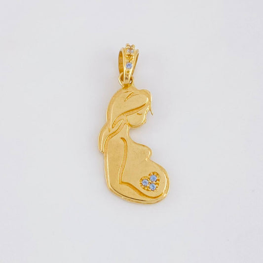 Dije Mujer Embarazada 1.7g / 1 in Oro Amarillo 18K