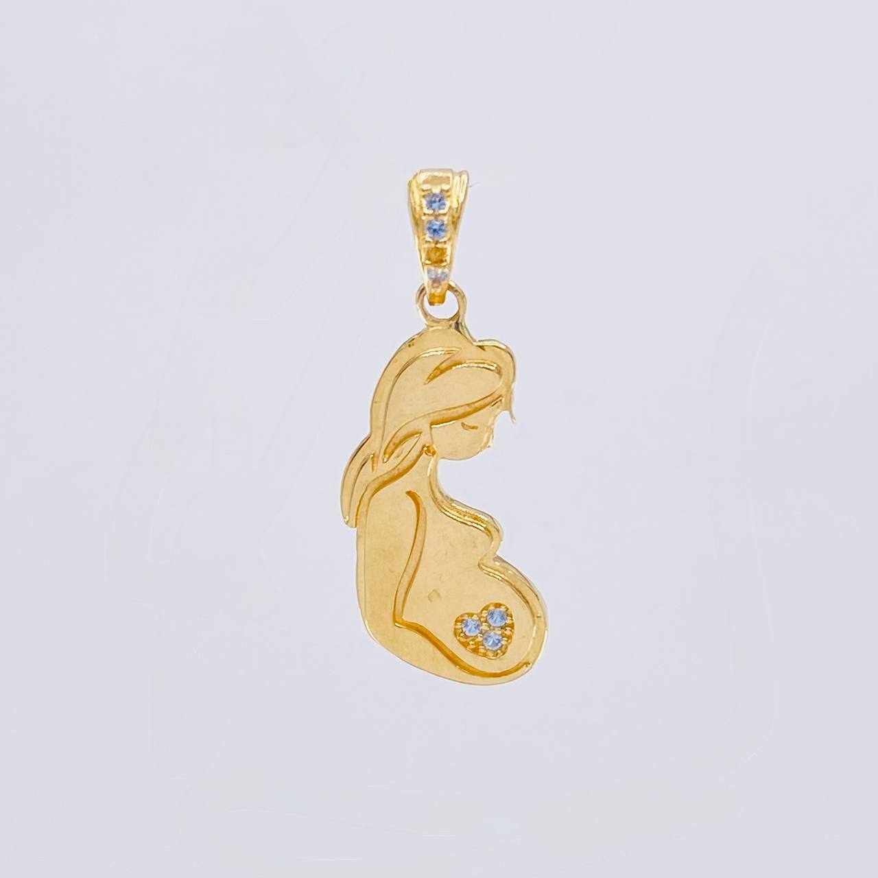 Dije Mujer Embarazada 1.7g / 1 in Oro Amarillo 18K
