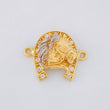 Charm Horseshoe Horse Head 3.85g / 3/4 in Two-Tone Yellow White 18K Gold