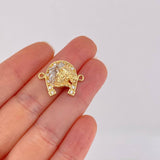 Charm Horseshoe Horse Head 3.85g / 3/4 in Two-Tone Yellow White 18K Gold