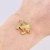 Charm Horseshoe Horse Head 3.85g / 3/4 in Two-Tone Yellow White 18K Gold