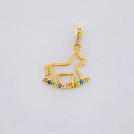 Dije Caballito de Juguete 0.85g / 3/4 in Oro Amarillo 18K