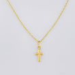Set Cadena Aro Seguido + Dije Cruz / 1.2g / 18 in Oro Amarillo 18K