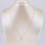 Set Cadena Aro Seguido + Dije Cruz / 1.2g / 18 in Oro Amarillo 18K