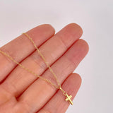 Set Cadena Aro Seguido + Dije Cruz / 1.2g / 18 in Oro Amarillo 18K