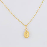 Set Cadena Aro Seguido + Dije Guadalupe / 1.35g / 18 in Oro Amarillo 18K
