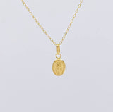 Set Cadena Aro Seguido + Dije Guadalupe / 1.35g / 18 in Oro Amarillo 18K