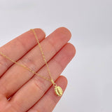 Set Cadena Aro Seguido + Dije Guadalupe / 1.35g / 18 in Oro Amarillo 18K