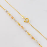 Rosary Cross Miraculous Virgin 3.8g / 18 in / 2.5mm Three Golds 18K