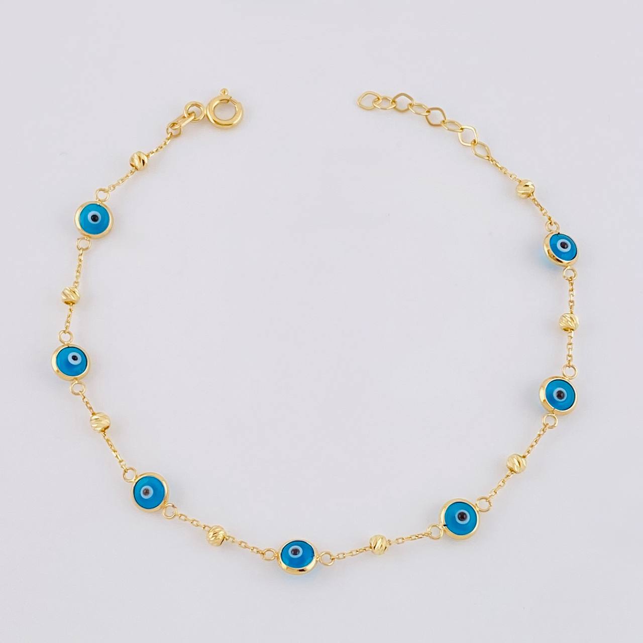Pulso Aro Seguido Ojo Turco 1.95g / 7 1/2 in / 2.5mm Oro Amarillo 18K