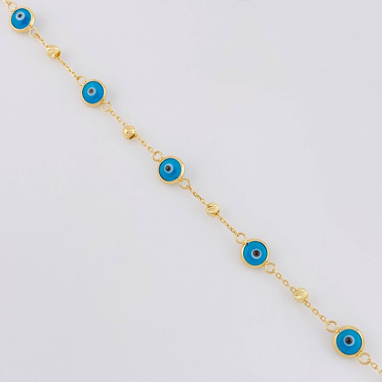 Pulso Aro Seguido Ojo Turco 1.95g / 7 1/2 in / 2.5mm Oro Amarillo 18K