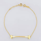 Pulso Aro Seguido Mancuernas 2.2g / 7 1/2 in / 0.7mm Oro Amarillo 18K