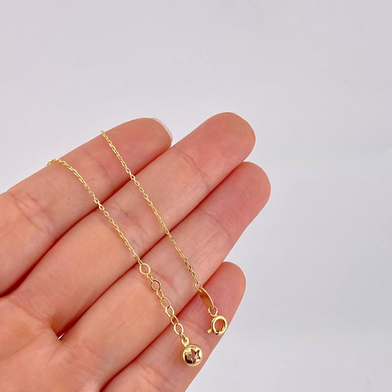 Pulso Aro Seguido Mancuernas 2.2g / 7 1/2 in / 0.7mm Oro Amarillo 18K